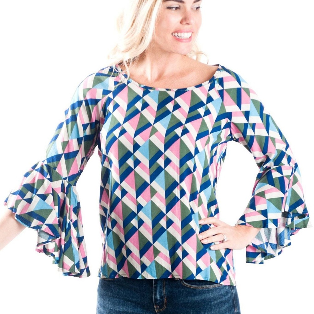 Eva flared sleeve blouse